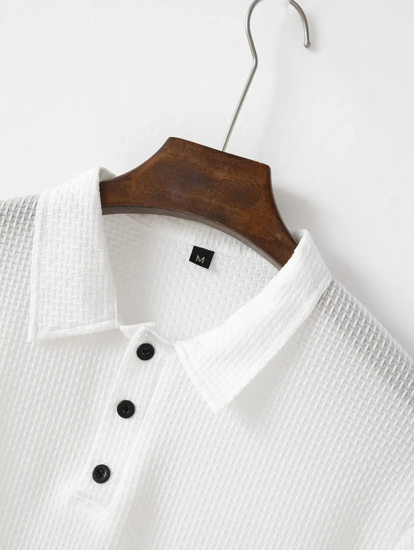 Men's Grey Waffle Knit Ice Silk Short Sleeve T-Shirt — feature 16
