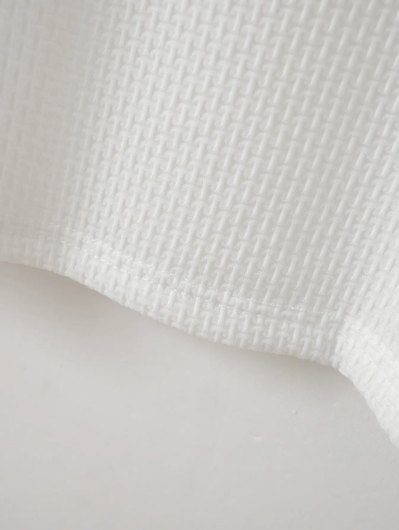 Men's Grey Waffle Knit Ice Silk Short Sleeve T-Shirt — feature 19
