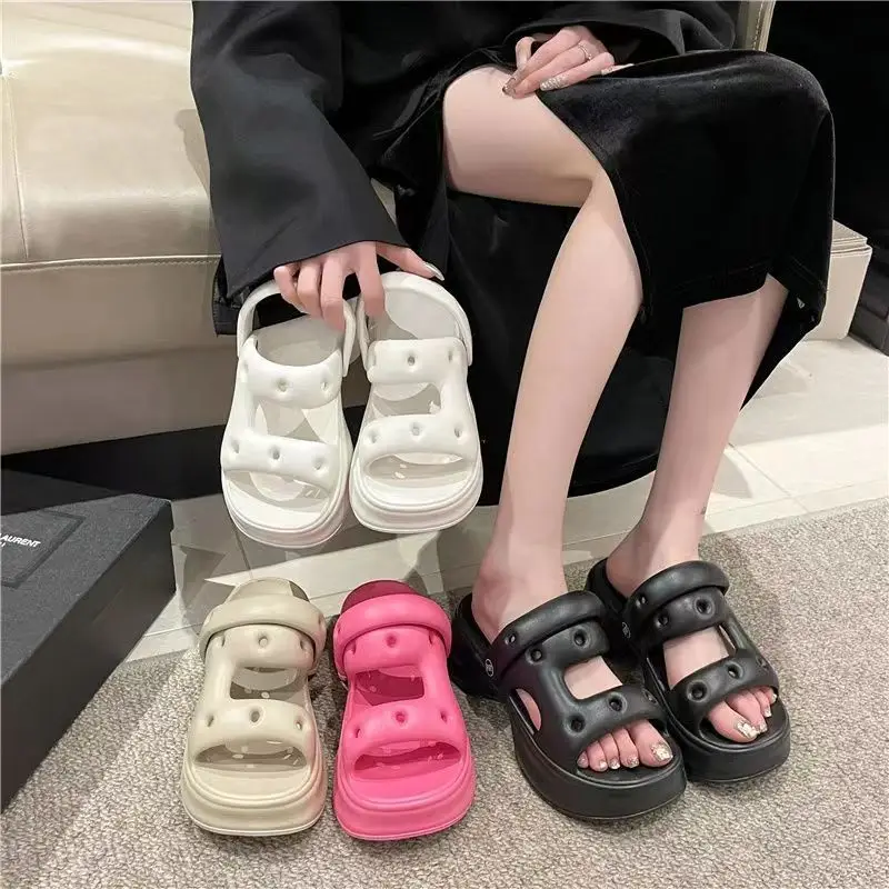 eva drooping hole shoes for women Summer indoor home home outdoor wear seaside beach non-stinky feet soft bottom — feature 1