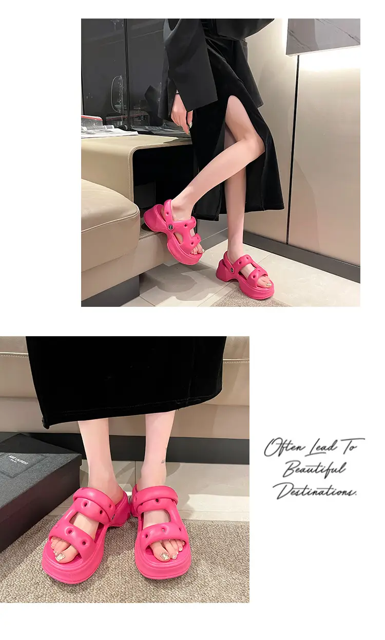 eva drooping hole shoes for women Summer indoor home home outdoor wear seaside beach non-stinky feet soft bottom — feature 10