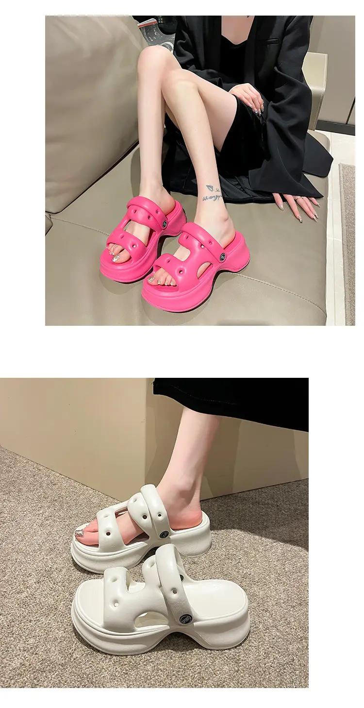 eva drooping hole shoes for women Summer indoor home home outdoor wear seaside beach non-stinky feet soft bottom — feature 12