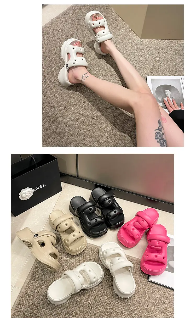 eva drooping hole shoes for women Summer indoor home home outdoor wear seaside beach non-stinky feet soft bottom — feature 14