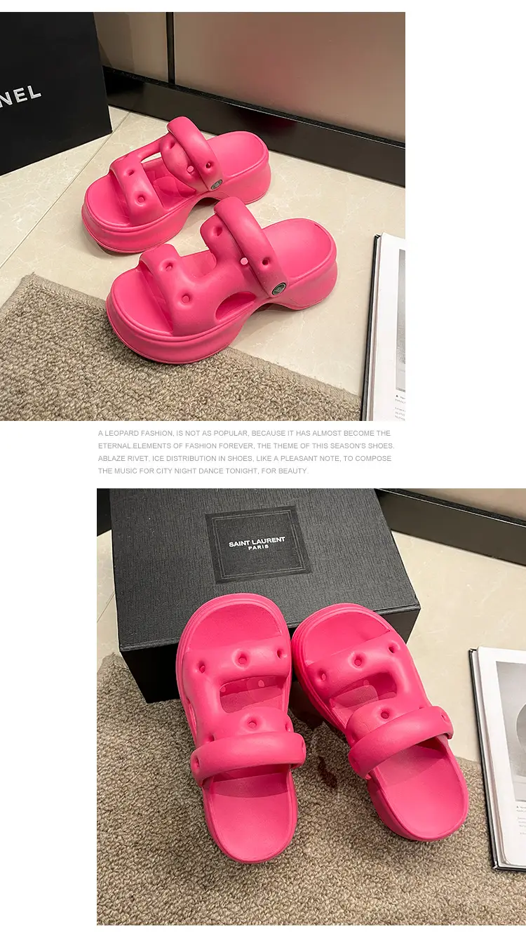eva drooping hole shoes for women Summer indoor home home outdoor wear seaside beach non-stinky feet soft bottom — feature 15
