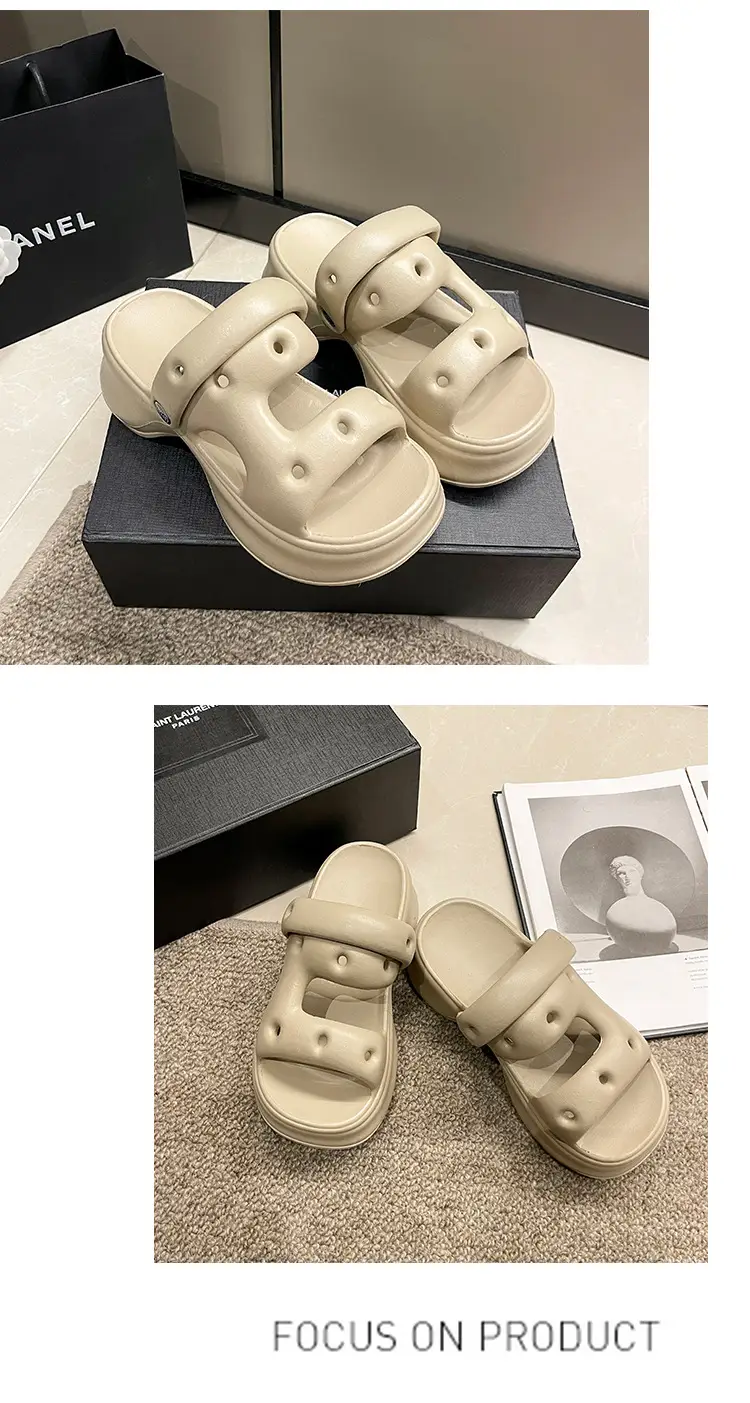 eva drooping hole shoes for women Summer indoor home home outdoor wear seaside beach non-stinky feet soft bottom — feature 16