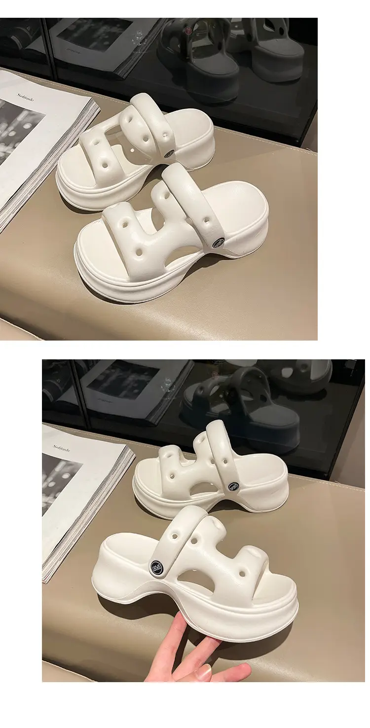 eva drooping hole shoes for women Summer indoor home home outdoor wear seaside beach non-stinky feet soft bottom — feature 17