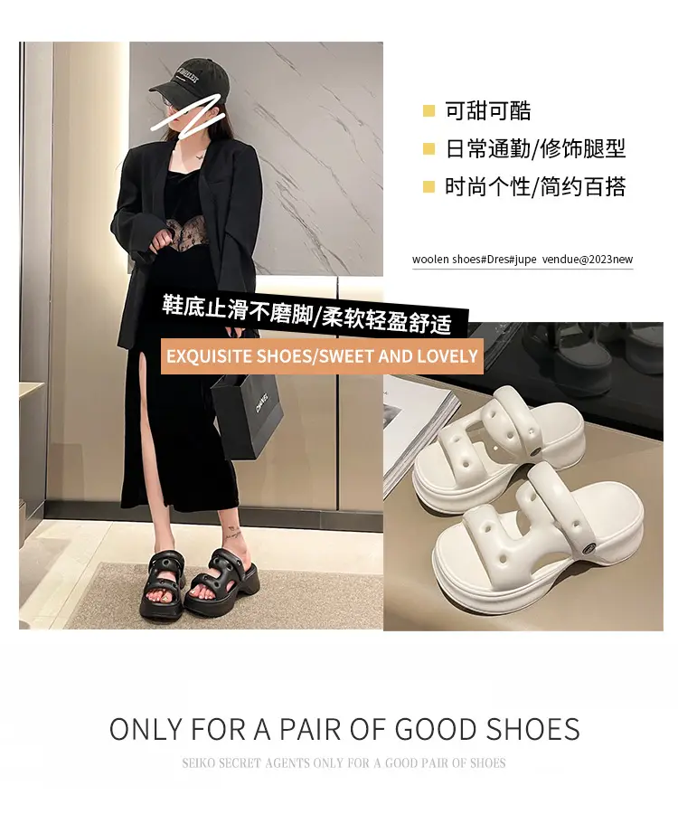 eva drooping hole shoes for women Summer indoor home home outdoor wear seaside beach non-stinky feet soft bottom — feature 3