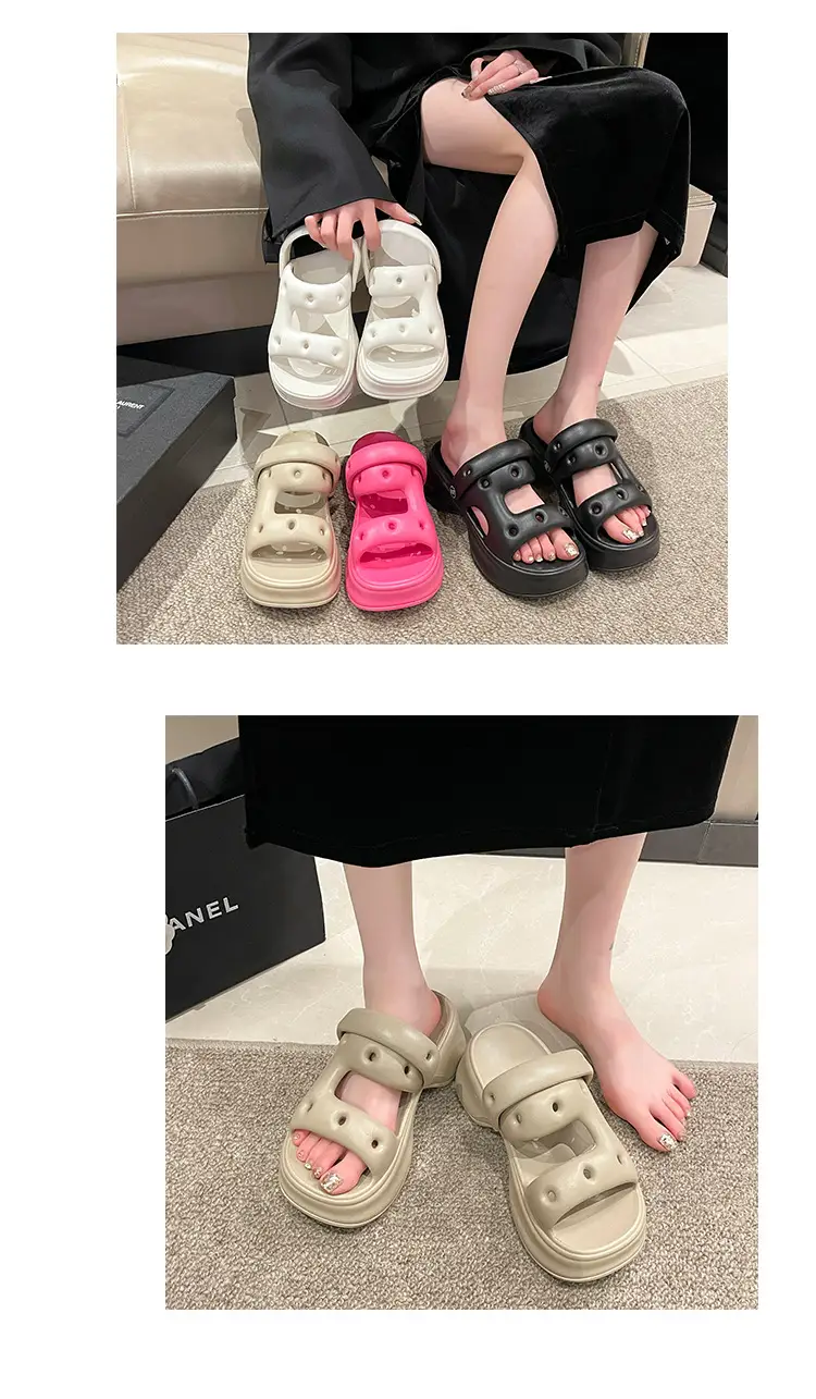 eva drooping hole shoes for women Summer indoor home home outdoor wear seaside beach non-stinky feet soft bottom — feature 6