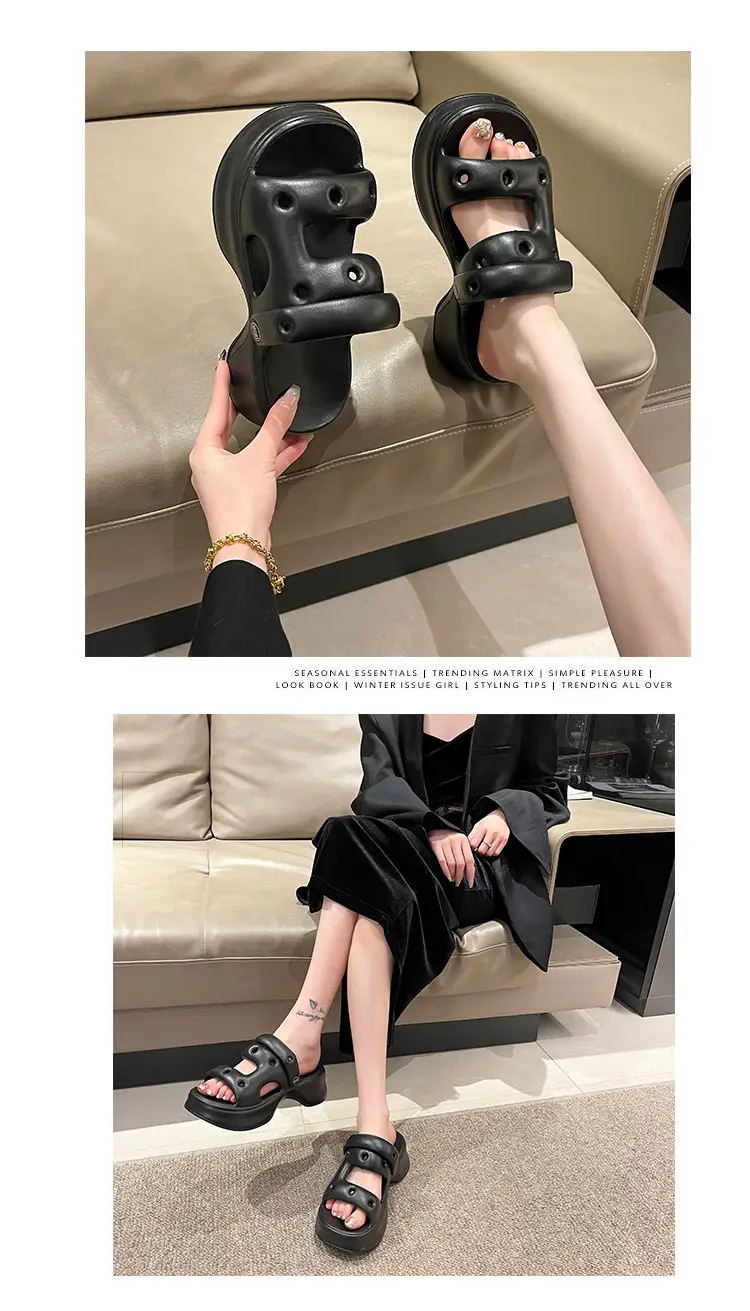 eva drooping hole shoes for women Summer indoor home home outdoor wear seaside beach non-stinky feet soft bottom — feature 7