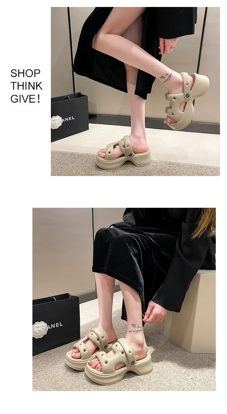 eva drooping hole shoes for women Summer indoor home home outdoor wear seaside beach non-stinky feet soft bottom — feature 8