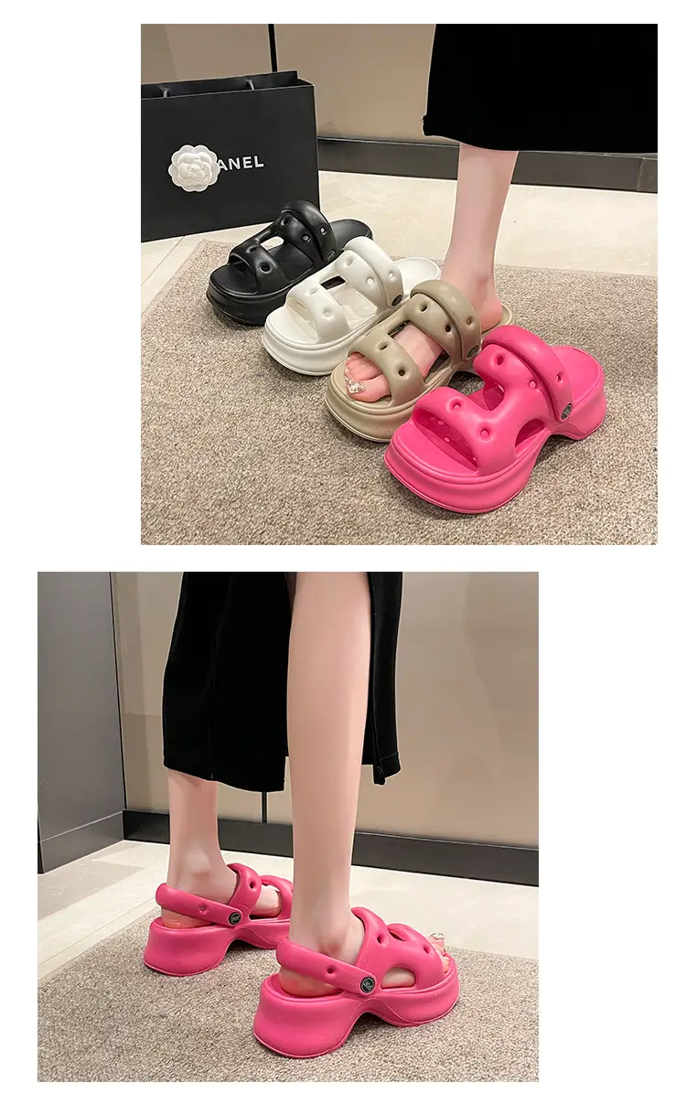 eva drooping hole shoes for women Summer indoor home home outdoor wear seaside beach non-stinky feet soft bottom — feature 9