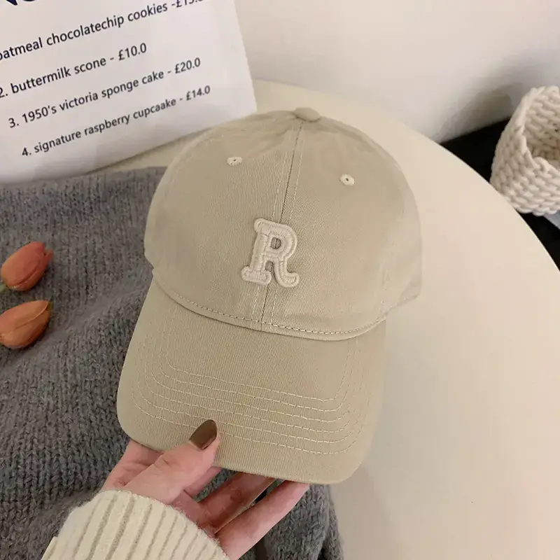 Women Brown R Logo Baseball Cap Summer Wear - Image 17