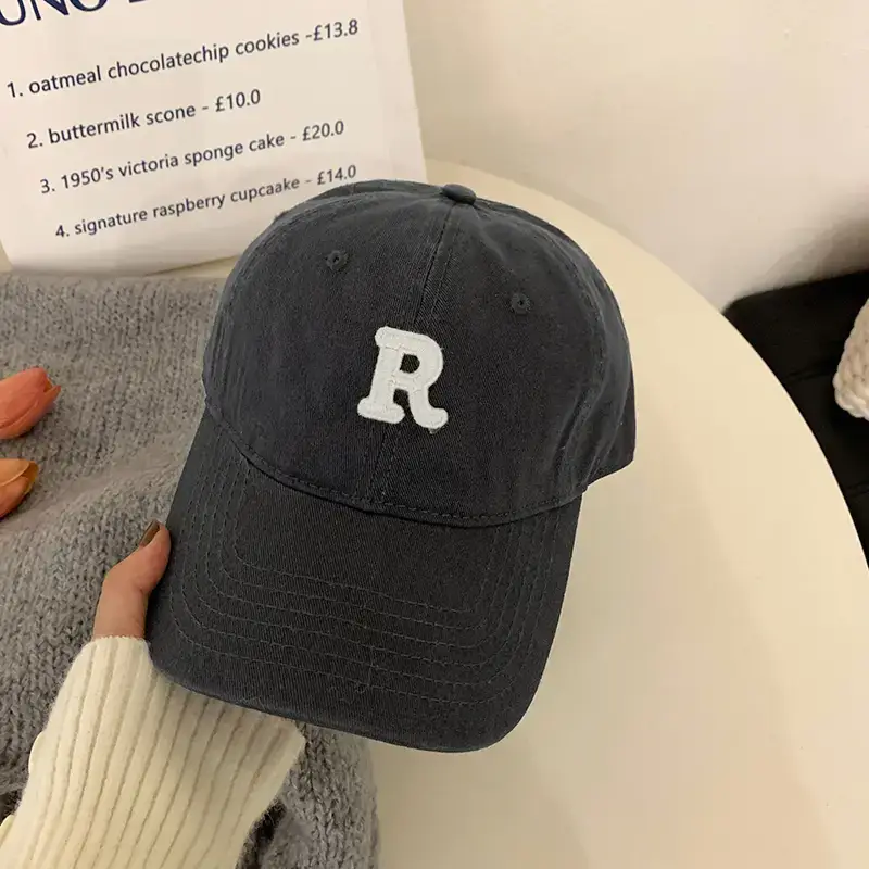 Women Brown R Logo Baseball Cap Summer Wear - Image 18