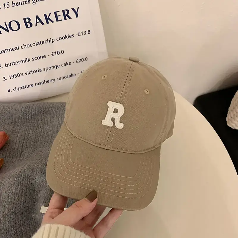 Women Brown R Logo Baseball Cap Summer Wear - Image 19