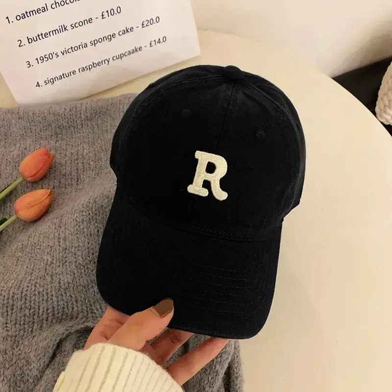 Women Brown R Logo Baseball Cap Summer Wear - Image 22