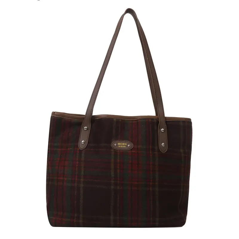 Korean-Style Plaid Shoulder Bag for Women 2026 - Image 10
