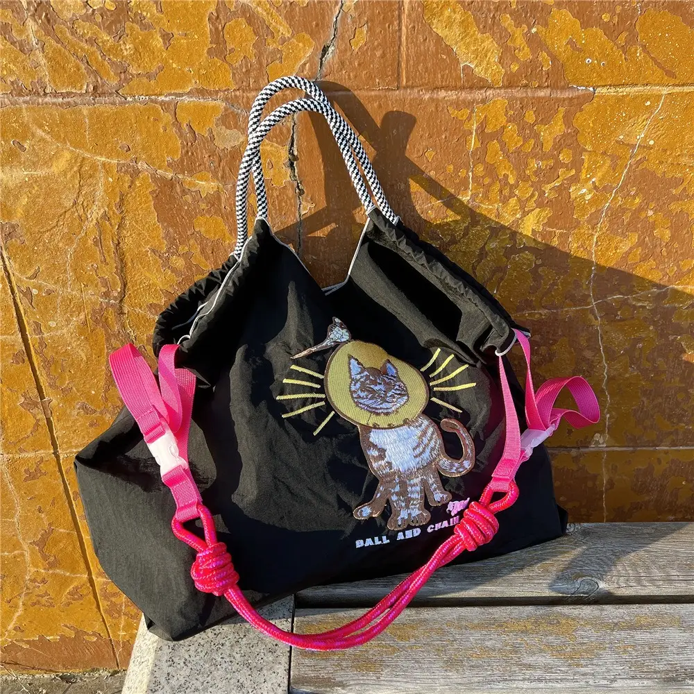 Tiger Print Nylon Shopping Bag Large Capacity - Image 71