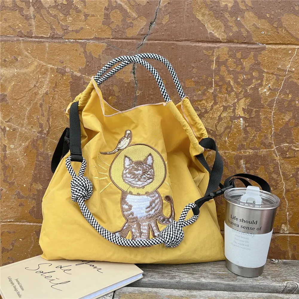 Tiger Print Nylon Shopping Bag Large Capacity - Image 73