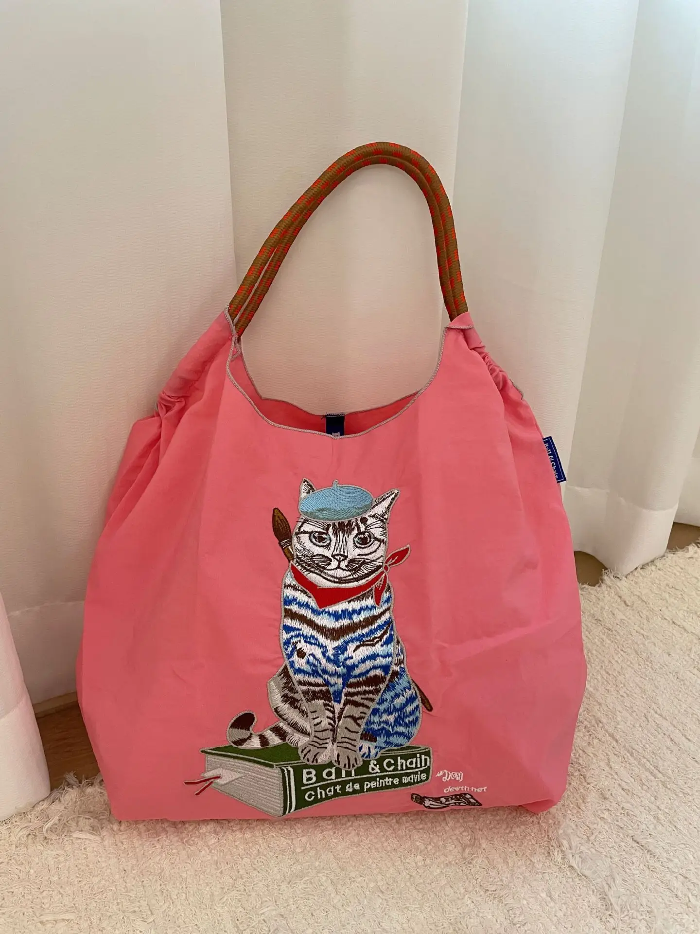 Tiger Print Nylon Shopping Bag Large Capacity - Image 37