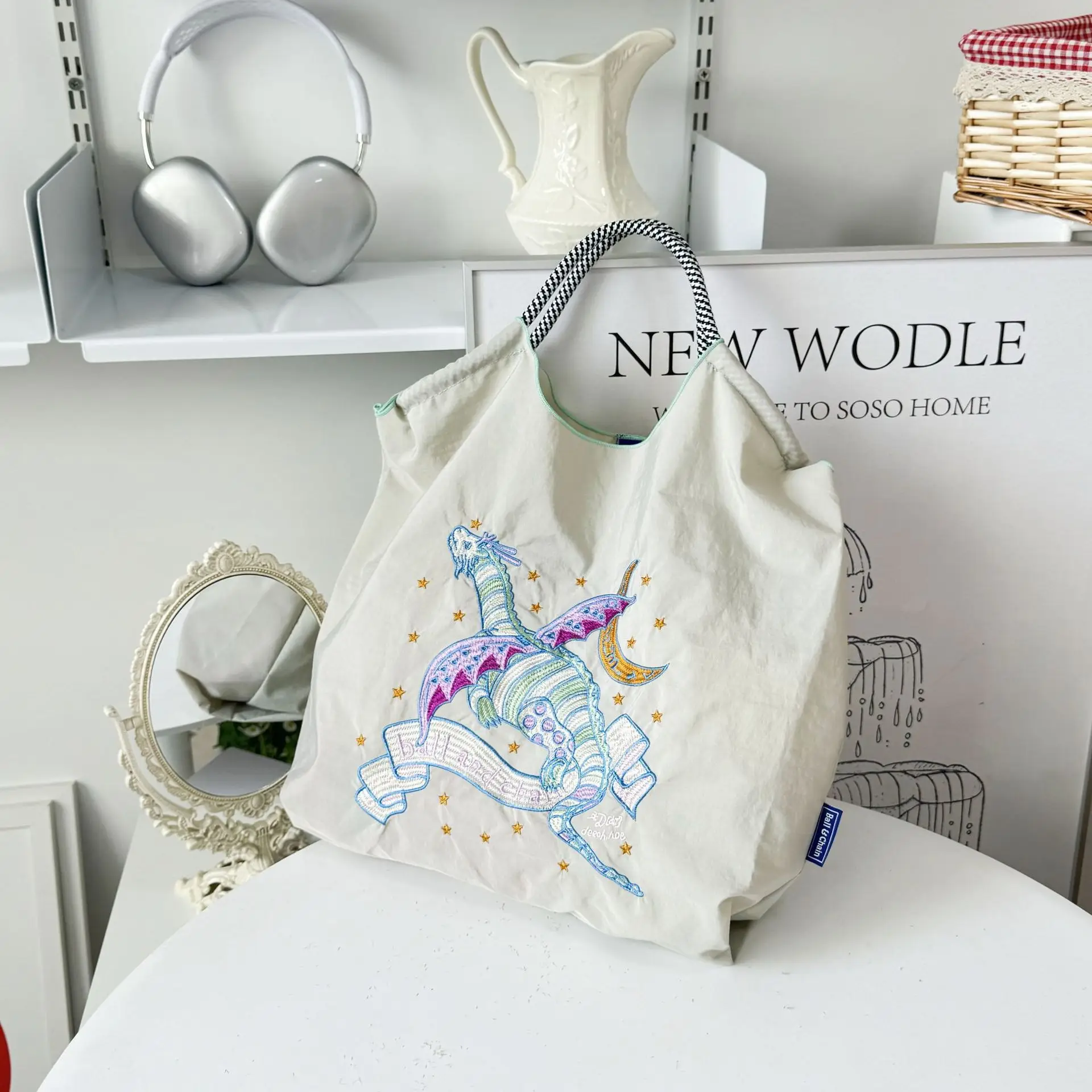 Tiger Print Nylon Shopping Bag Large Capacity - Image 52