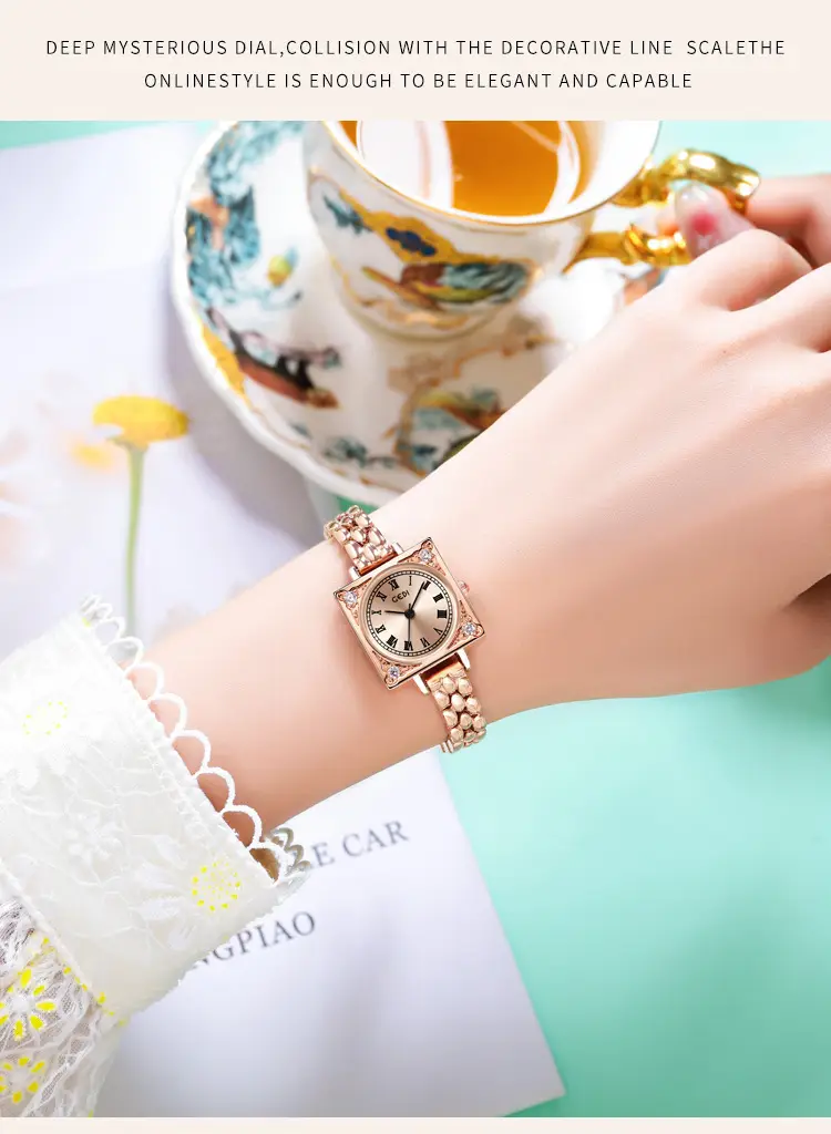 Gedi Women's Quartz Watch Small Square Plate Light Luxury — feature 15