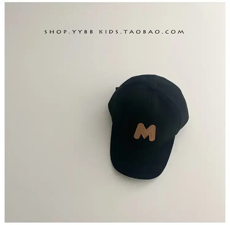 2022 Kids Suede Letter Cap Beige Black — feature 13