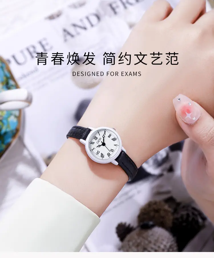 Godi Women's Quartz Watch Grey Belt Strap — feature 2