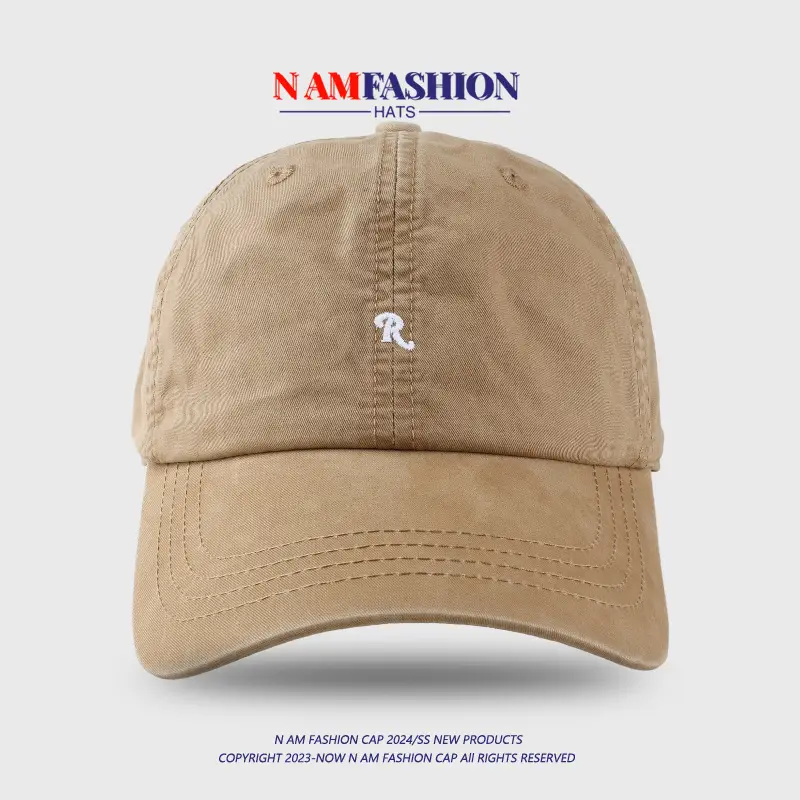 Korean Style R Letter Embroidered Baseball Cap Men Women Spring Summer — feature 10