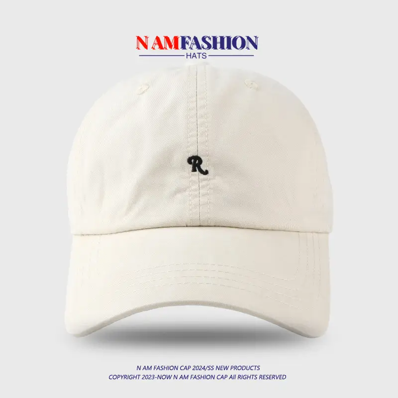 Korean Style R Letter Embroidered Baseball Cap Men Women Spring Summer — feature 14