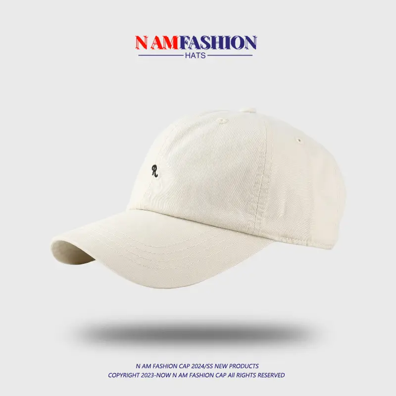 Korean Style R Letter Embroidered Baseball Cap Men Women Spring Summer — feature 15