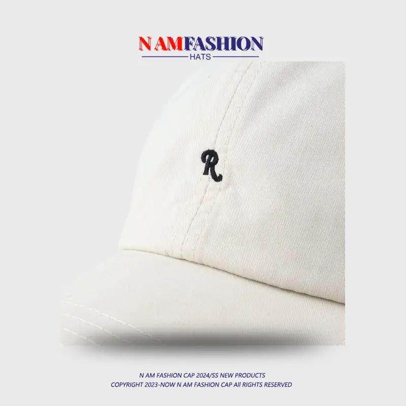 Korean Style R Letter Embroidered Baseball Cap Men Women Spring Summer — feature 16