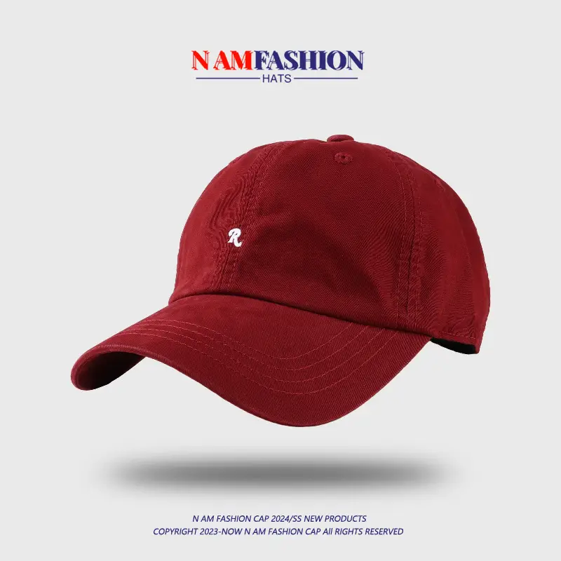Korean Style R Letter Embroidered Baseball Cap Men Women Spring Summer — feature 3