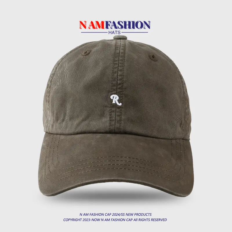 Korean Style R Letter Embroidered Baseball Cap Men Women Spring Summer — feature 9
