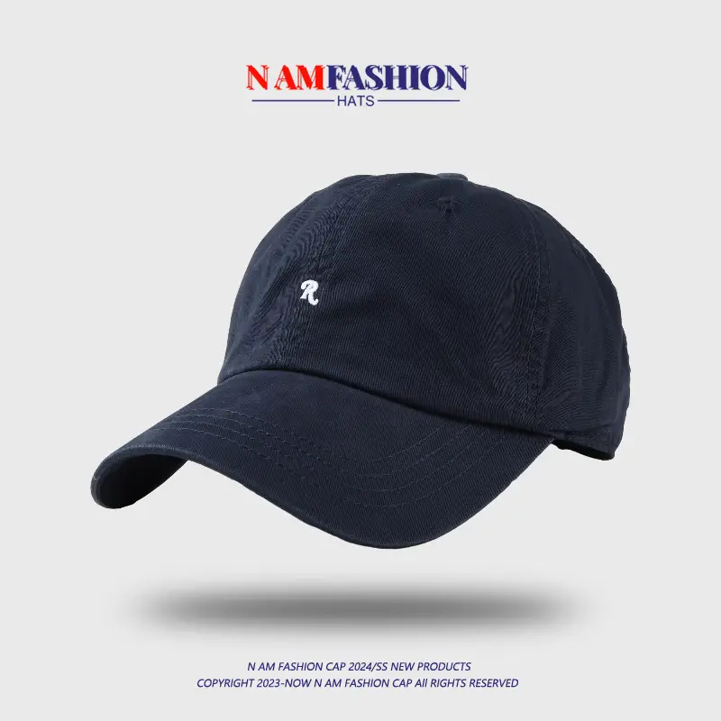 Korean Style R Letter Embroidered Baseball Cap Men Women Spring Summer - Image 2