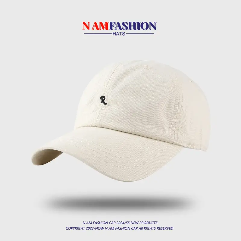 Korean Style R Letter Embroidered Baseball Cap Men Women Spring Summer - Image 6