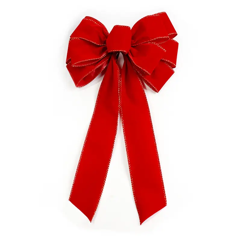 Red Velvet Bow Ornament for Christmas Tree Decor — feature 3