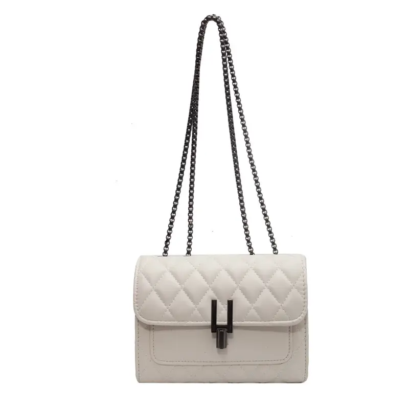 2023 Rhombus Chain Shoulder Messenger Bag Black - Image 6