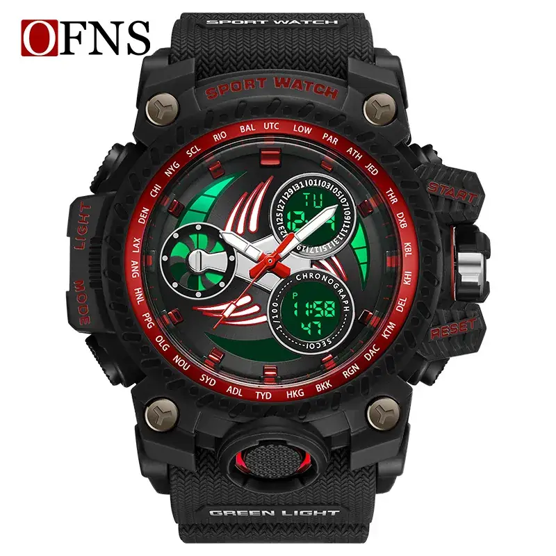 Men's Dual Display Digital Watch Sports Waterproof Black - Image 13
