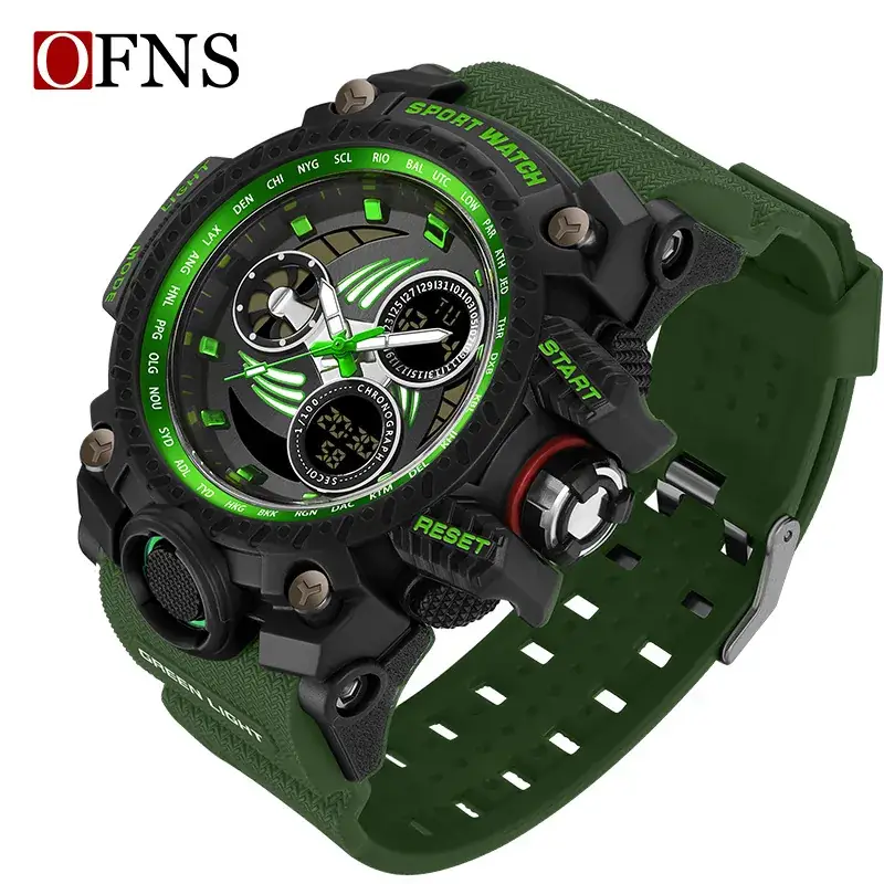 Men's Dual Display Digital Watch Sports Waterproof Black - Image 5