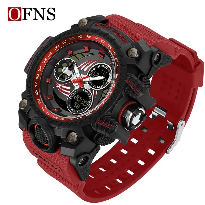 Men's Dual Display Digital Watch Sports Waterproof Black - Image 7