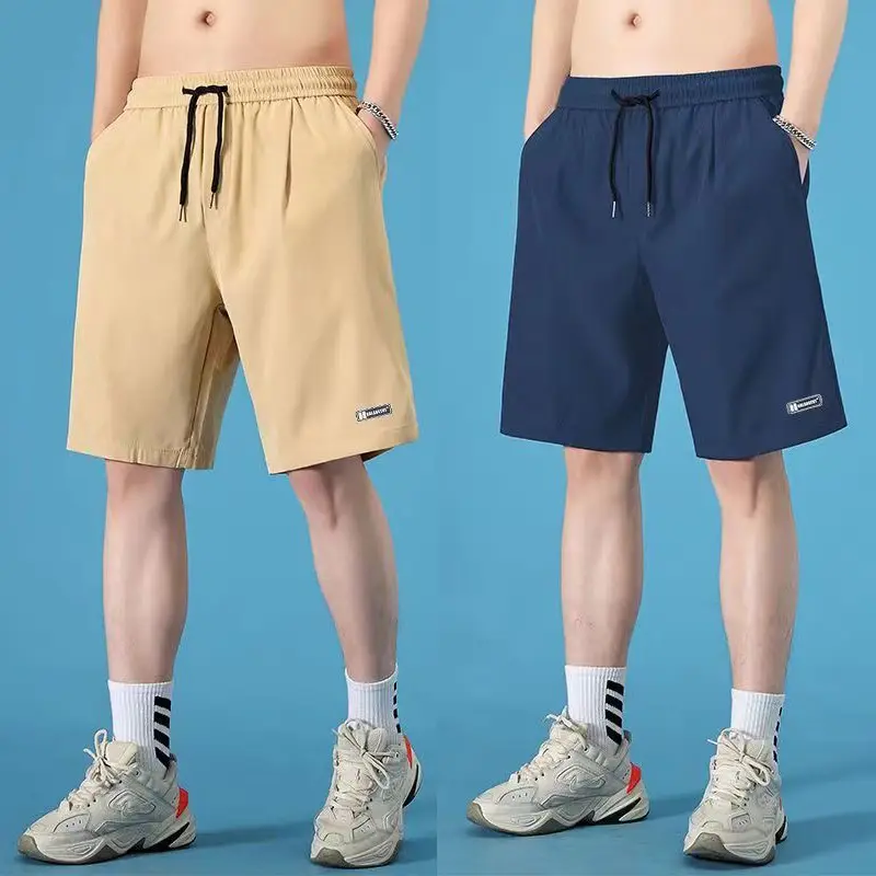 Men's Ice Silk Flap Pocket Shorts Navy Blue - Image 5