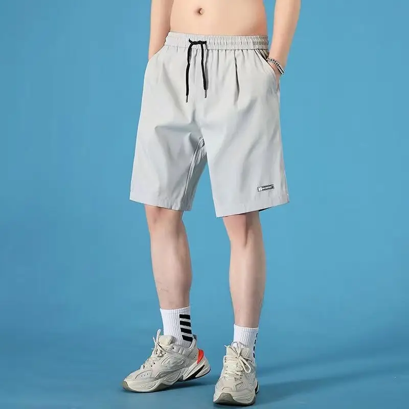 Men's Ice Silk Flap Pocket Shorts Navy Blue - Image 6