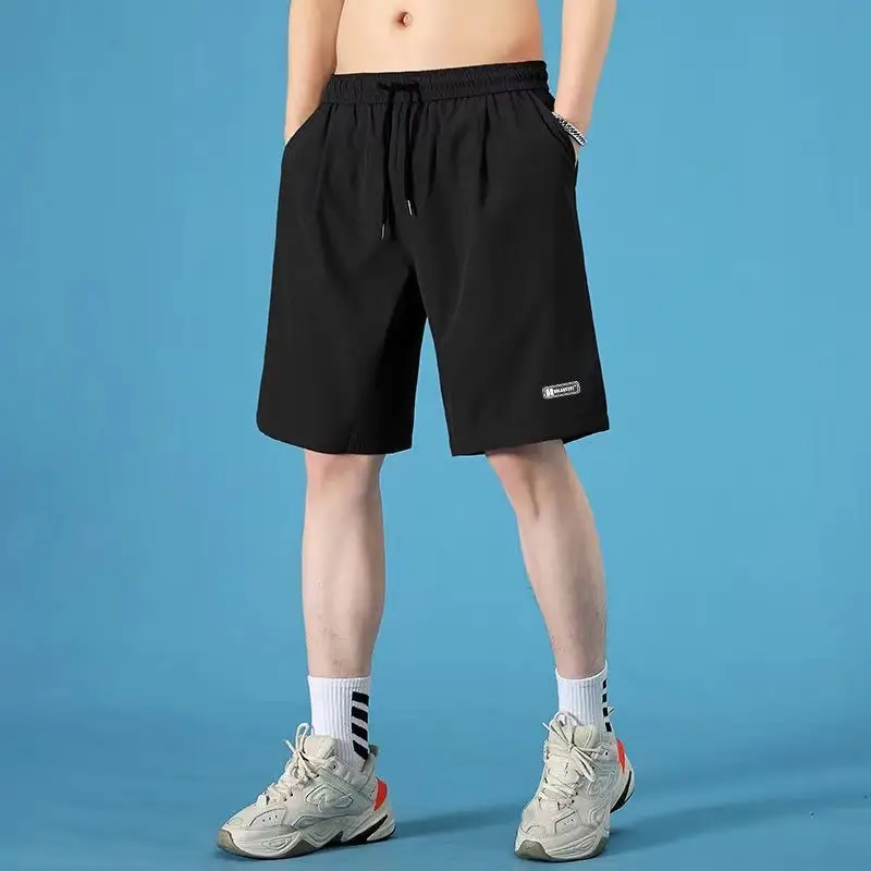 Men's Ice Silk Flap Pocket Shorts Navy Blue - Image 7