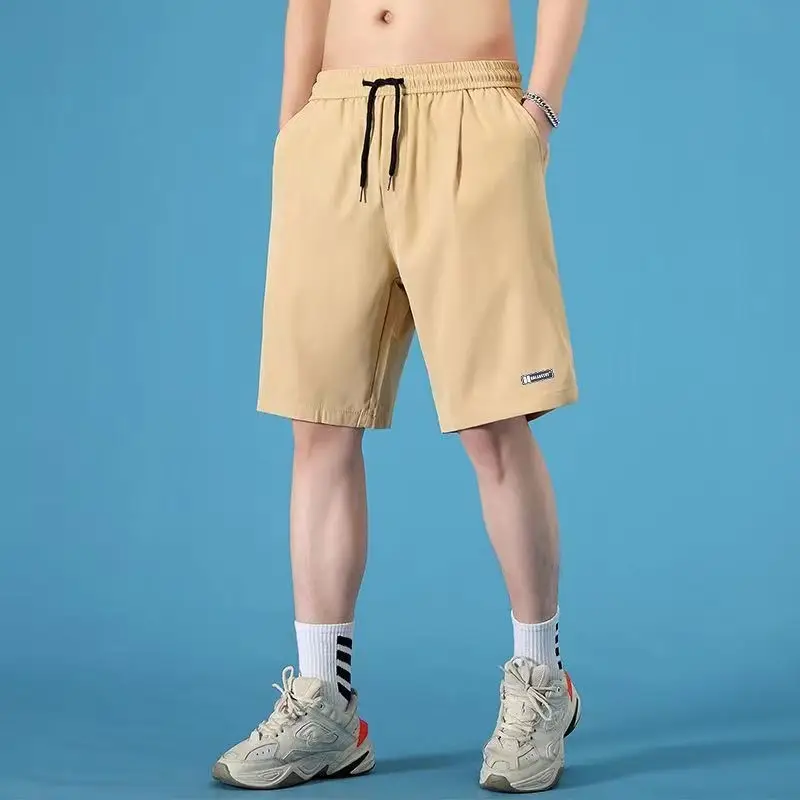 Men's Ice Silk Flap Pocket Shorts Navy Blue - Image 8