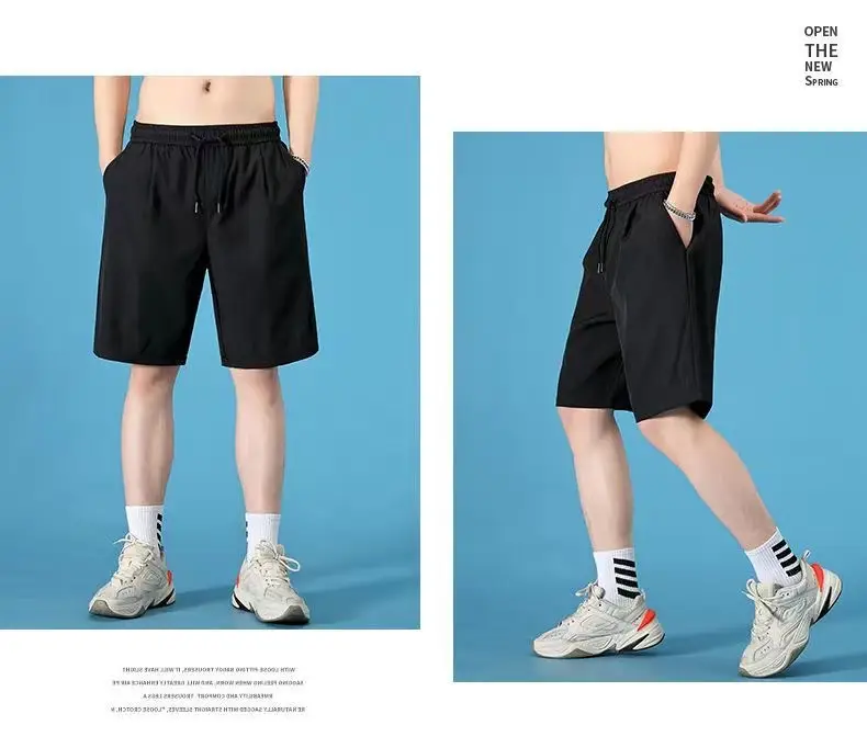Men's Ice Silk Flap Pocket Shorts Navy Blue — feature 5