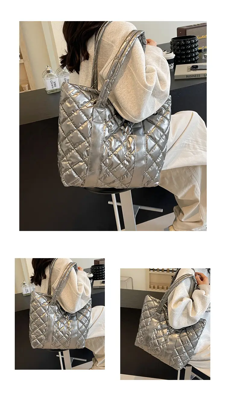 White Quilted Rhombus Shoulder Bag for Women — feature 12