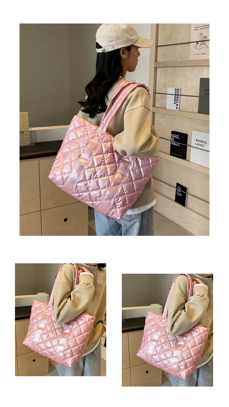 White Quilted Rhombus Shoulder Bag for Women — feature 15