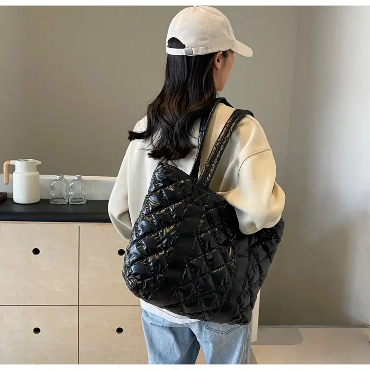 White Quilted Rhombus Shoulder Bag for Women — feature 19