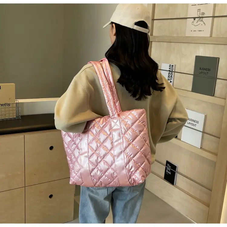 White Quilted Rhombus Shoulder Bag for Women — feature 22