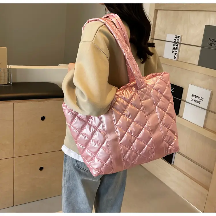 White Quilted Rhombus Shoulder Bag for Women — feature 23