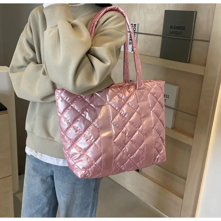 White Quilted Rhombus Shoulder Bag for Women — feature 24